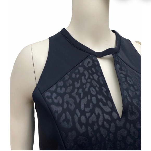 Maje A-Line Black Animal Print Scuba Dress - Picture 4 of 11